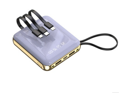 Four-Wire Mini Power Bank 20000 mAh New Fast Charge Digital Display Mobile Power Gift Customization Four-Wire Mini Power Bank 20000 mAh New Fast Charge Digital Display Mobile Power Gift Customization